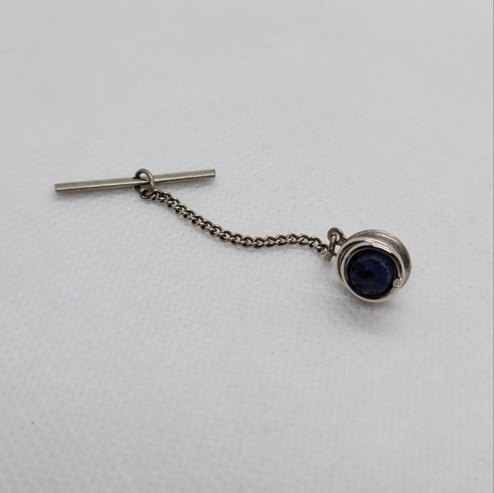 Vintage Blue Stone Tie Tack